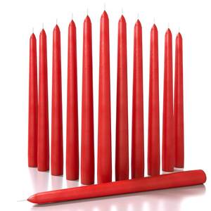 lot 2929 image: Sonedly 12 inch Taper Candle 12 Pack - Unscented Hand-Dipped Tapered Candles Long Burning Perfect for Home Interior - Dripless and Smokeless Tapered Candles for Home - 10-Hour Burning Red Candles