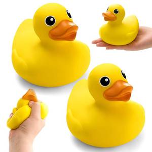 lot 2934 image: Hungdao 2 Pcs Duck Stress Toys Duck Stress Balls for Slow Rising Squeeze Sensory Toy PU Foam Fun Appreciation Gift Stocking Stuffer Anxiety Relief Prize Fidget Party Favor Adults Cute Office