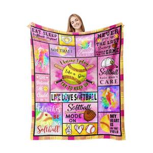 lot 2940 image: Xutapy Softball Gifts Blanket 60X50, Softball Lover Gifts for Girls Women Coach Player Team