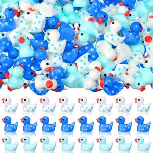 lot 2946 image: Realspring 100 Mini Resin Ducks Tiny Duck Figurines Bulk Cute Figures Mini Duck for Winter Miniature Landscape Garden Accessories Desktop Layered Tray Ornament Birthday Party Decor