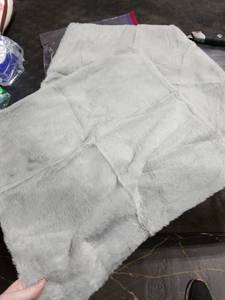 lot 2953 image: 2pk Fuzzy Grey Throw Pillow Covers