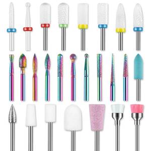 lot 2959 image: 26pcs Nail Drill Bits Set, 332inch Professional Ceramic Safety Bits for Nail Drill, Cuticle Efile Nail Drill Bits, Remover Bits for Acrylic Gel Nail Tech Manicure Pedicure, Home Salon