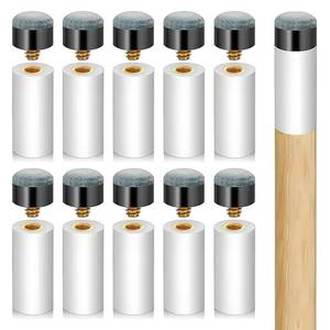 lot 2966 image: uadbau Pool Cue Tips Replacement Kit - Screw On Pool Stick Tips, Billiard White Ferrules, No Need Glue or Clamp for Snooker and Pool Cues, 12mm13mm, 5pcs Each (Blue)