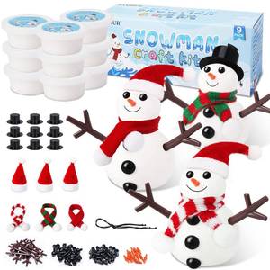 lot 2985 image: 9 Pack Build a Snowman Kit Snowman Crafts for Kids,Modeling Clay Snowman DIY Kit, Christmas Stocking Stuffers for Kids,Christmas Crafts Xmas Gift