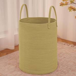 lot 2987 image: JMvicyroam Large Woven Laundry Basket Hamper,60L Cotton Rope Storage Bin for Blankets,Toys and Clothes,Decorative Tall Nursery Hamper for Living Room,Baby Nursery,Bathroom and Bedroom,Jute