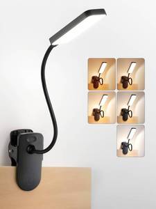 lot 2995 image: ReinHoo Clip on Light,9 Brightness5 Color Rechargeable Desk Lamp,4000mAh Battery Operated Lights,450 Lumen 48 LED Desk Lamp with Clamp Light,Cordless Reading Lamps for BedHeadboardBedside Table POWER CABLE NOT INCLUDED