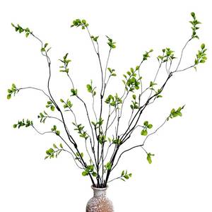 lot 2998 image: Cherica Artificial Ficus Branches Faux Eucalyptus Stems, 47.2 Inch Fake Greenery Stems Artificial Plants for Vase Filler Decoration, Fake Leaves Branches Centerpieces Decor
