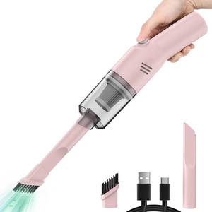 lot 3001 image: Auloea Portable Mini Car Vacuum Cleaner Pink, High Power Cordless(400g) Handheld Rechargeable Vacuum Cleaner for Desk V06