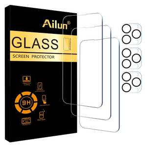 lot 3029 image: Ailun 3 Pack Screen Protector for iPhone 14 Pro Max 6.7 inch  3 Pack Camera Lens Protector,Sensor Protection,Dynamic Island Compatible,Case Friendly Tempered Glass Film,9H Hardness - HD