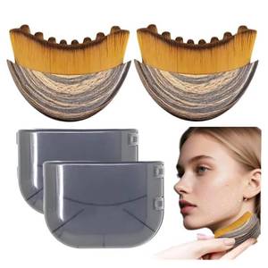 lot 3030 image: 12 PCS Lymphatic Contour Face Brush for Sculpting Anti-Puffiness, Detox &amp Lift, Improves Skin Glow &amp Absorption (2 Pcs Contour Face Brush)