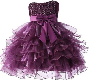 lot 3043 image: JupElle Little Baby Girl Dress Flower Ruffles Party Wedding Pageant Princess Purple Dresses 12m