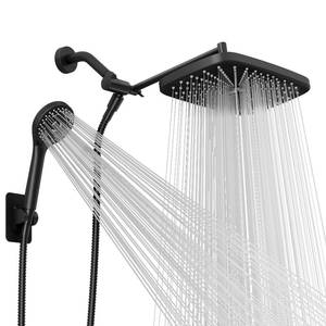 lot 3066 image: Seacity Wide Rain Shower Head With 5 Modes Handheld Showerheads, High Pressure Showerhead Combo with Extension Arm for Bathroom Accessories, Adjustable Shower Head with Anti-Clog Nozzles (Black)