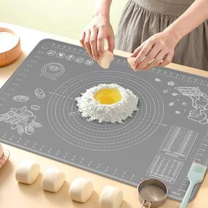 lot 3067 image: Silicone Baking Mat 24 x 16 Extra Thick Non-stick Pastry Mat with Measurements and Edge Heightening, Food Grade Silicone for Countertop Dough Rolling Making Bread, Cookies, Pizza, Fondant, Pasta