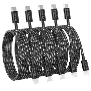 lot 3087 image: USB C to USB C Cable, 5Pack 6FT 60W(3.1A) Nylon Braided USB C Charger Cable for for iPhone 17 iPhone 1616 Plus16 Pro Max1515 Plus15 Pro Max, MacBook Pro, iPad Pro Air,Samsung S24S24 UltraS23