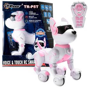 lot 3101 image: Top Race Pink Robot Dog - Remote Control Toy with Touch Function - Interactive Smart Pet with Voice Commands, Dancing, Animal Sounds - Robotic Puppy for Kids, 3 Years Up