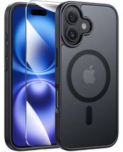 lot 3108 image: FNTCASE for iPhone 16 Phone Case Magnetic Translucent Matte Shockproof Slim Cell Phone Cover - Military Grade Drop Proof Hard Back Anti-Fingerprint Protective Case
