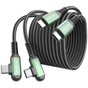 lot 3114 image: Kobilar 10ft USB C to USB C Cable, Type C Charger Cord Right Angle 2pack, 60W Fast Charger USB C 90 Degree for iPhone 1516 Pro Max Plus, iPad Pro, USB C Cable for Samsung S24 S23 S22