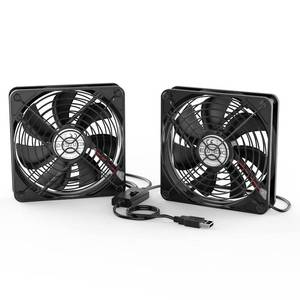 lot 3129 image: ELUTENG Dual 120mm USB Fan with 3 Speeds 5V Ventilator Fan Portable Cooling Fan Rechargeable Compatible for Laptop Receiver DVR Playstation Xbox Desk Computer Cabinet Cooling