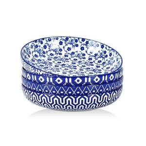 lot 3153 image: Selamica 9.6 Pasta Bowls Set of 4, 51 OZ Large Salad Bowls, Ceramic Wide and Shallow Serving Bowls for Soup, Dinner, Microwave & Dishwasher Safe, Vintage Blue
