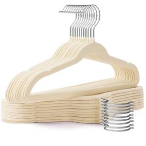 lot 3154 image: Uinicor Baby Hangers 50 Pack 11 Inch,Velvet Baby Hanger Slim & Space-Saving,Kids Hangers with 360 Swivel Hook,Heavy Duty Toddler Hanger for Childrens Coats,Pants,and Dress (Beige)