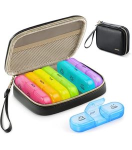 lot 2841 image: Auvon Black Leather Wristlet Pouch for meds