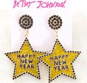lot 3118 image: Happy New Year Star Earrings