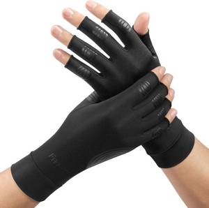 lot 3545 image: FREETOO Copper Arthritis Gloves for Pain Relief, Strengthen Compression Gloves to Alleviate Hand Pains,Swelling, Fingerless Computer Typing Gloves for Rheumatoid, Tendonitis WomenMen S-Size