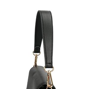 lot 3548 image: Flat Grain Leather Replacement Straps for Handbags Purse Straps Replacement Crossbody Gunblack Clasps Women Purse Making 14.17(36CM) Long Black