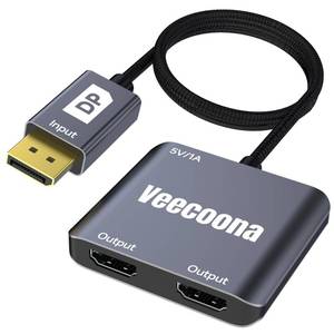 lot 3549 image: DisplayPort to Dual HDMI Adapter 1 in 2 Out  4K60Hz, DP Source to HDMI Splitter Extended Display port splitter for Dual monitors, for Desktop,Laptop,NVIDIA, AMD Graphics Card - MACOS Not Support MST