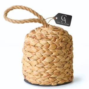 lot 3553 image: CHI AN HOME 4.4lbs Natural Door Stopper for Bottom of Door Decorative Heavy Duty Door Stop with Handle Wicker Cute Door Stopper for Modern Farmhouse Water Hyacinth Home Decor 4.7 D x 6.3 H