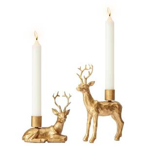 lot 3555 image: DN DECONATION Reindeer Christmas Decor Candle Holders Set of 2 Gold Deer Taper Candlestick Holders for Holiday Centerpiece Table Decorations, Fireplace Decor, Vintage Home Decor &amp Wedding