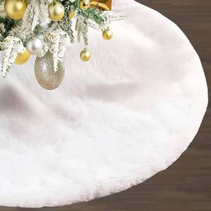 lot 3557 image: 72 Inch White Christmas Tree Skirt Faux Fur Large Tree Skirt for Christmas Tree Decorations Xmas Party Holiday
