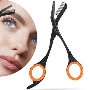 lot 3576 image: LePinko Eyebrow Trimming Scissors with Combs, Gifts For Men Women Stocking Stuffers, Black