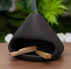lot 3585 image: MOUGIGI Palo Santo Holder Incense Burner-Zongzi Clay Smudge Bowl with Chimney, Mini Ceramic Fireplace for sage Cone Burning, Aromatic Home Decor, Ceramic ash Tray, Anxiety Relief Meditation for Women