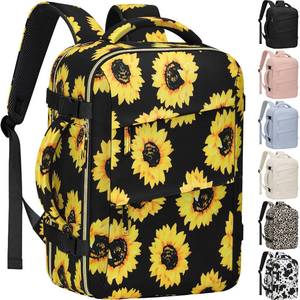 lot 3589 image: Tenot Carry on Backpack for Women TSA Approved 15.6 Inch Travel Laptop Backpack for Women Travel Essentials Foldable Womens Travel Backpack Suitcase Sunflower Floral