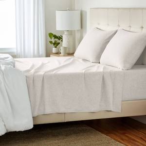 lot 3592 image: Amazon Basics Cotton Jersey 3-Piece Soft, Breathable, Wrinkle-Free Bed Sheet Set, Twin, Oatmeal, Solid