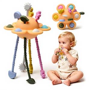 lot 3599 image: Little Rawr Silicone Baby Sensory Montessori Toys & Pull String Toys for 18 M, Toddler Birthday Gift Car Seat Airplane Travel Toy for 1 2 Year Old Boy Girl Infant 18 Months Old (Orange)