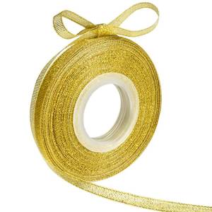 lot 3604 image: Glitter Metallic Gold Ribbon 14 Inch 25 Yards, Sparkly Fabric Ribbon Perfect for Crafts, Sewing, Gift Package Wrapping for Christmas, Easter, Valentines Day, Birthday
