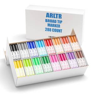 lot 3611 image: ARLTR Washable Markers Bulk, Bulk Pack of 288 in 16 Vibrant Colors, Broad Line Markers with Conical Tips- Perfect for Kids Classrooms & Teachers