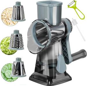 lot 3627 image: YOUCZON Rotary Cheese Grater Multi-Purpose Stainless Steel Cheese Shredder - Cheese Grater With Handle Effortless Grating of Carrots, Potatoes, Vegetables, and Fruits (blue)