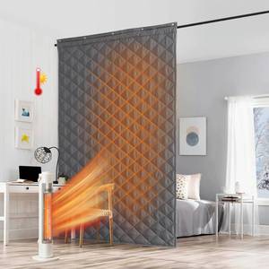 lot 3639 image: RYB HOME Grey Large Thermal Insulated Curtain for Winter, Window Insulation Soundproof Room Divider for Drafty Door Basement Laundry Acoustic Covering as Door Curtain, W48 x L96 inch, 1 Panel