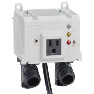 lot 3651 image: Watts A2C-SC Series Intelliflow 12 Washing Machine Smart Water Shutoff Valve with Leak Sensor, Inlet Adapters, Without Wall Box, Automated Flood Detection with Real-Time Text and E-Mail Alerts
