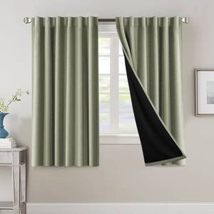 lot 3652 image: H.VERSAILTEX 100% Blackout Curtains for Bedroom with Black Liner Full Room Darkening Curtain 63 Inch Long Thermal Insulated Back TabRod Pocket Window Treatment Drapes for Living Room, 2 Panels, Sage