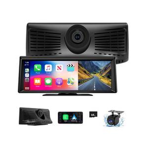 Wireless Carplay Screen for Car 2K Dash Cam, 8.1 HD Portable Car Stereo with Carplay & Android Auto, 1080P Backup Camera, Mirror Link/Bluetooth/GPS Navigation/Satellite Radio for All Vehicles