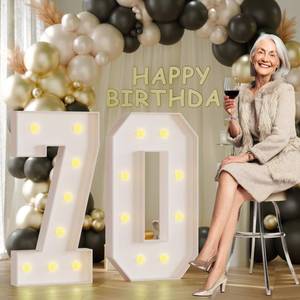 lot 3682 image: imprsv 3FT 70 Marquee Numbers, 70 Large Light Up Numbers for 70th Birthday Decorations, Big Light Up Number Sign for Birthday Wedding Anniversary Retirement Party Decorations