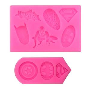 lot 3690 image: 2 Pieces Superheros Themed Silicone Molds Cookie Fondant Mould Candy Chocolate Fondant Molds