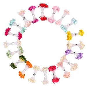 lot 3728 image: DECORA Bundles 1700 Pieces Assorted Color 3mm Pearl Flower Stamen for Card Making Decoratiaon