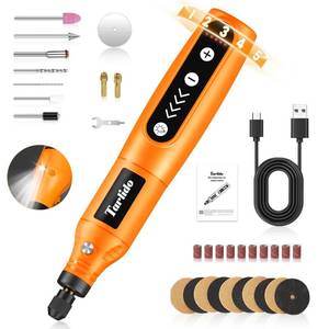 lot 3754 image: Tarlido Cordless Rotary Tool Kit, 3.7V 2.0Ah Rechargeable Battery, 18000RPM 5-Speed Multi Power Carving Tools, 31Pcs Accessories, Engraving, Sanding, Grinding, Polishing, Carving, Etching, DIY-Orange