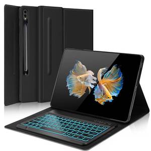 lot 3771 image: Galaxy Tab S10 Ultra  S9 Ultra Keyboard Case-7 Colors Backlight Keyboard, Smart Protective Cover with S Pen Holder for Samsung Galaxy Tab S9 Ultra 2023S8 Ultra 2022 14.6 inch - Black