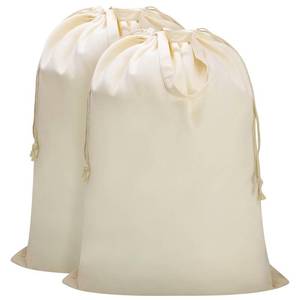 lot 3783 image: Canvas Laundry Bag with Handles &amp Drawstring Closure 27.5 Lx35H, Thick Cotton Laundry Bag Large Heavy Duty Washable Dirty Clothes Travel Sack for Camp, College Dorm, Laundromat (Beige L, 2 Pack)